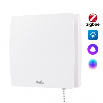 Вентилятор вытяжной BALLU BAF-SL 100 VP с обратным клапаном и тяговым выключателем